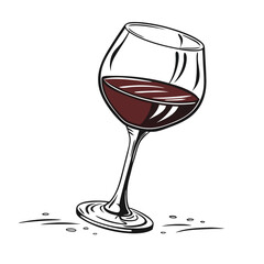  line art illustration of a wine glass