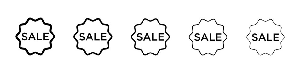 sale icon flat illustration set logo