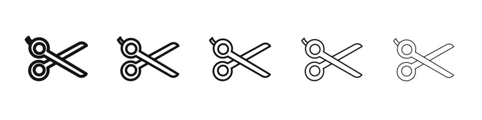 Scissor icon flat illustration set logo