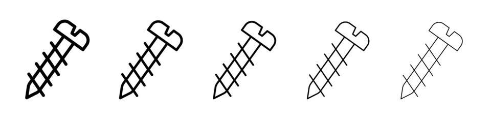 Screw icon flat illustration set logo
