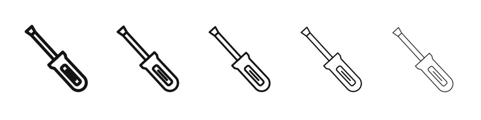 Screwdriver icon flat illustration set logo