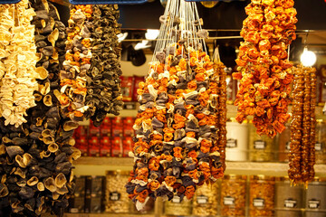 dried vegetables at the grand bazaar in istanbul