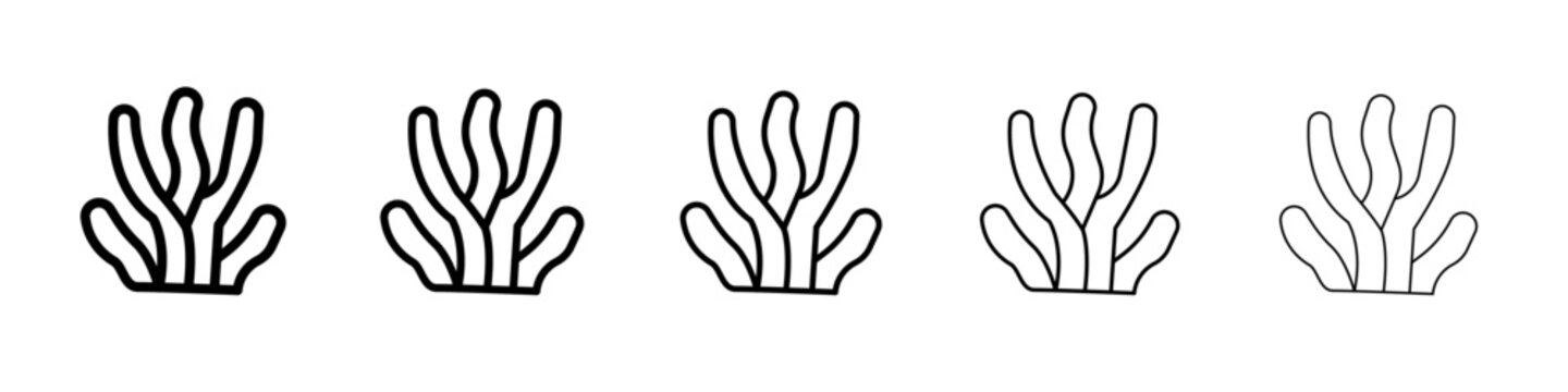 Seaweed icon flat illustration set logo