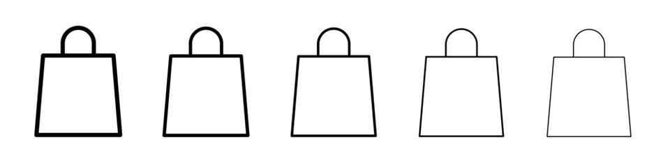 Shopping bag icon flat illustration set logo