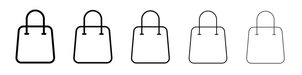 Shopping bag icon flat illustration set logo