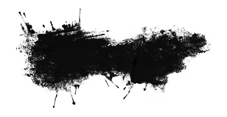 Obraz premium black watercolor background. Artistic hand paint. Isolated on transparent background.