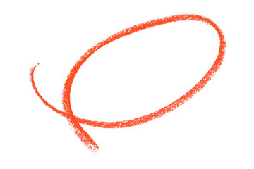 Red pencil highlight circle mark isolated on transparent background