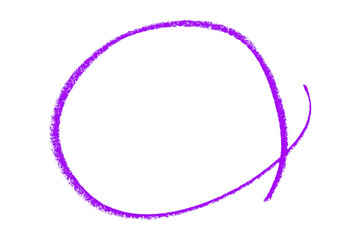 Purple pencil highlight circle mark isolated on transparent background