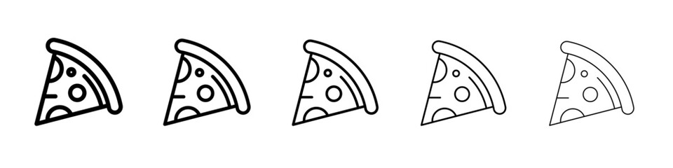 slice of pizza icon flat illustration set logo