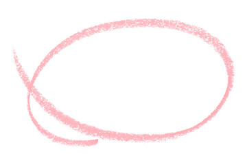 Pink pencil highlight circle mark isolated on transparent background