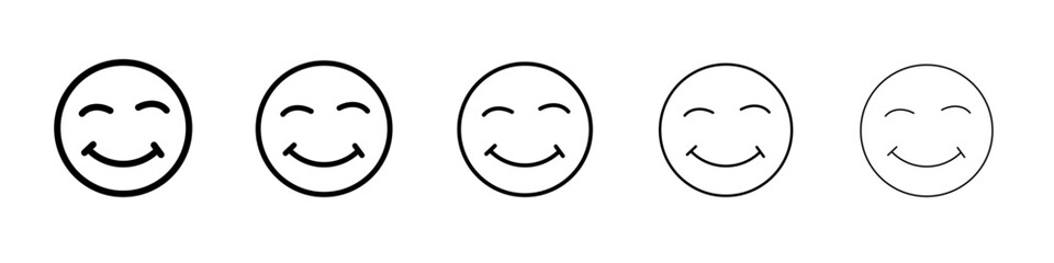 Fototapeta premium smile icon flat illustration set logo