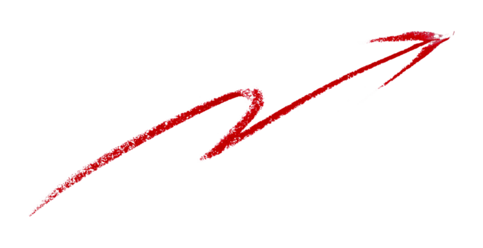 Red arrow symbol colored pencil isolated on transparent background - Powered by Adobe