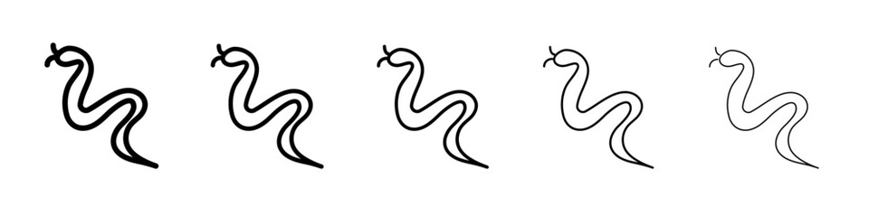 Snake icon flat illustration set logo