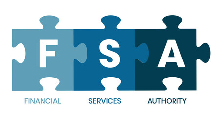 FSA - Financial Services Authority acronym, business concept. Vector infographic illustration for presentations, sites, reports, banners