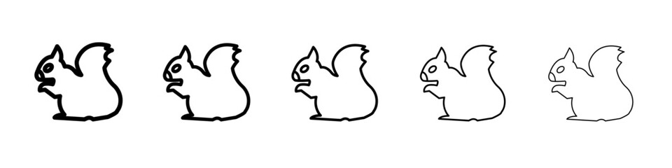 squirrel icon flat illustration set logo