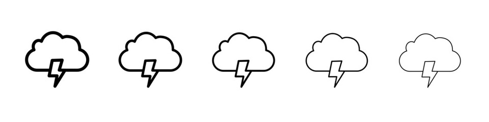 Storm icon flat illustration set logo