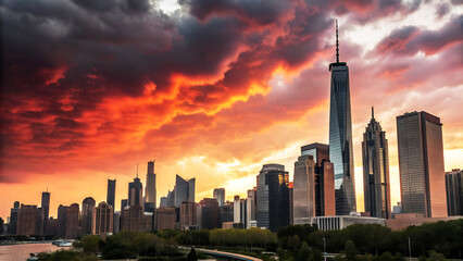 Obraz premium new york city skyline