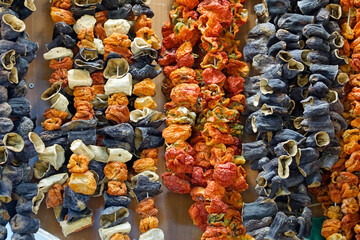 dried vegetables at the grand bazaar in istanbul