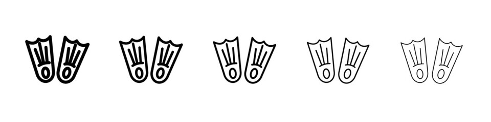 Swimming flippers icon flat illustration set logo © Mincraft
