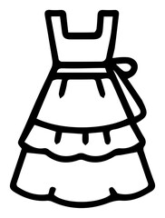 Adorable Tiered Dress Graphic For Fashion Designs and Illustrations