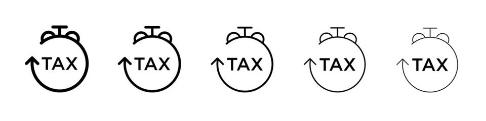 Tax reminder icon flat illustration set logo