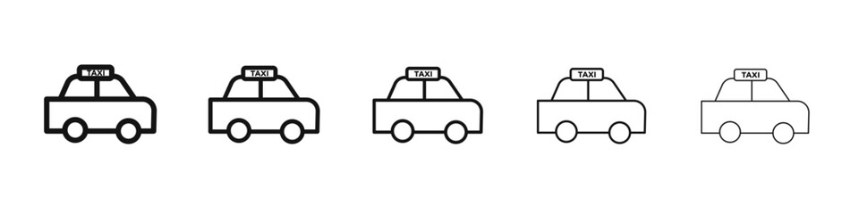 Taxi icon flat illustration set logo