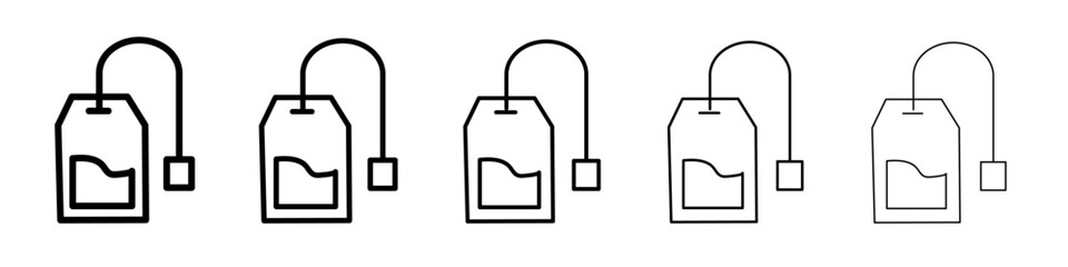 Tea bag icon flat illustration set logo