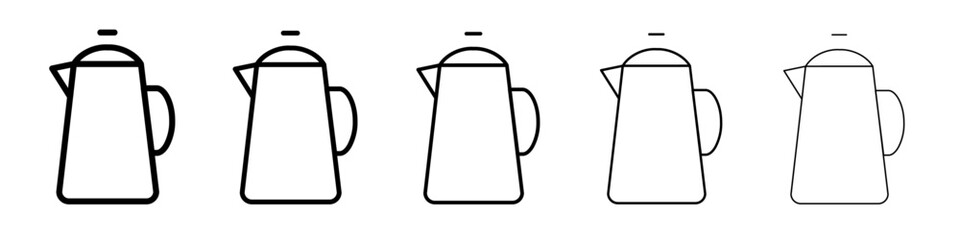 Teapot icon flat illustration set logo