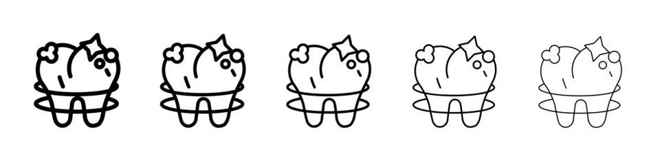 Teeth cleaning icon flat illustration set logo