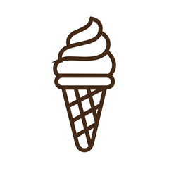 ice-cream cone outline flat icon