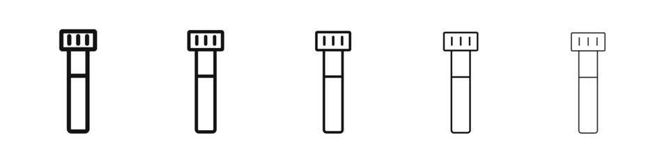 Test tube icon flat illustration set logo
