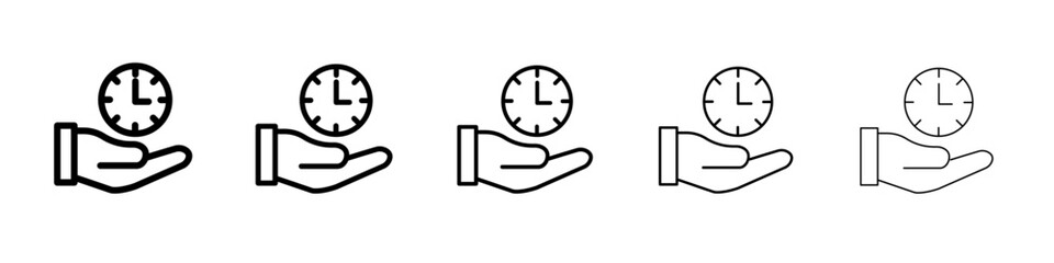 testing time icon flat illustration set logo