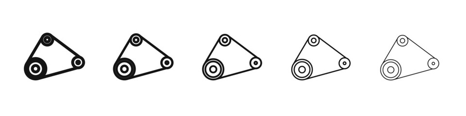 Timing belt icon flat illustration set logo