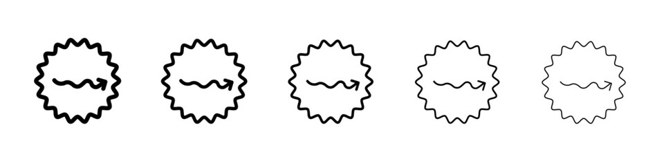 undulating arrow icon flat illustration set logo