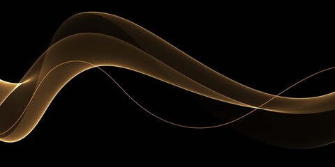 Glowing golden magic light effect. Graphics of neon lines motion. Abstract light lines of movement and speed.