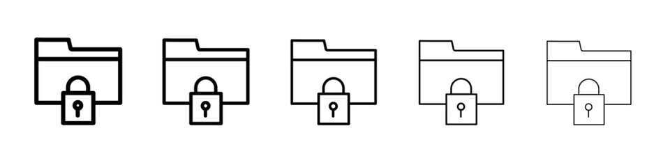 unlock folder icon flat illustration set logo