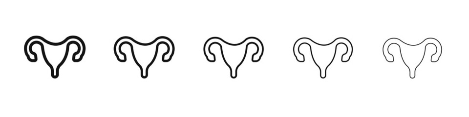 Uterus icon flat illustration set logo