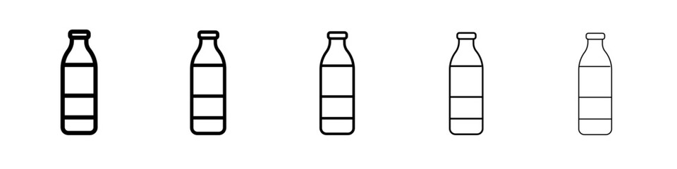 Water bottle icon flat illustration set logo