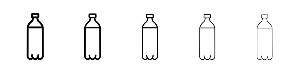 Water bottle icon flat illustration set logo