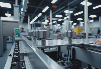 Smart sensor array positioned above packaging machines in a modern facility