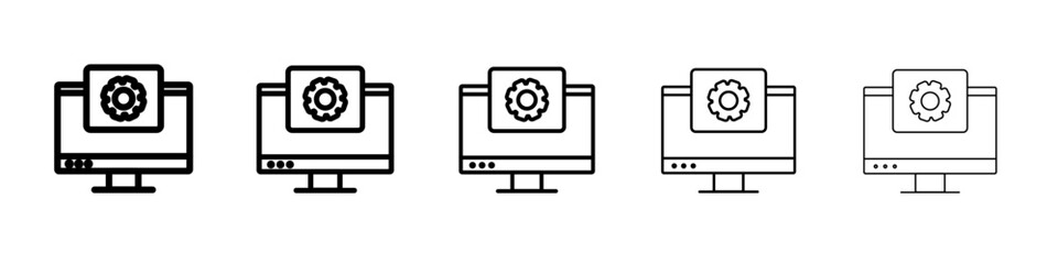 Web development icon flat illustration set logo