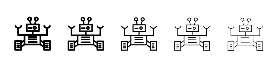 Wheels robot icon flat illustration set logo