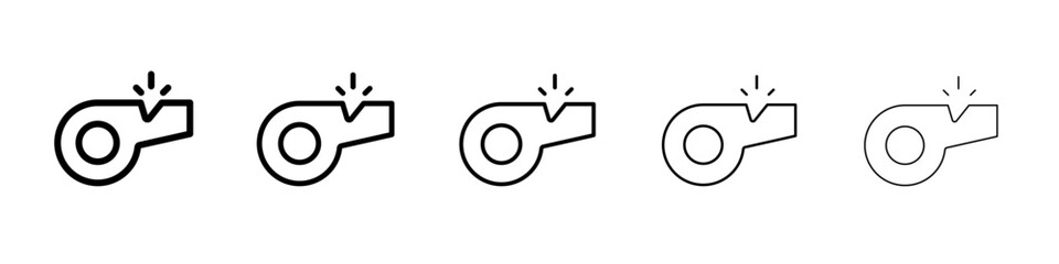 Whistle icon flat illustration set logo