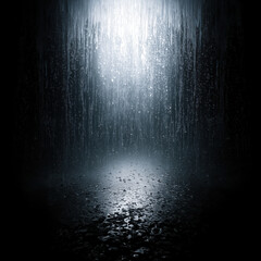 Dramatic Rainy Night Scene Background , isolated on white background png