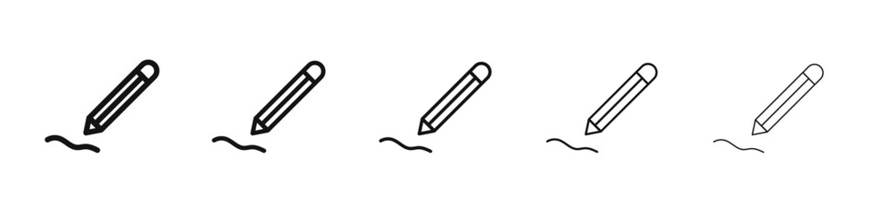 Writing icon flat illustration set logo