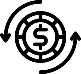 Transaction Dollar Icon with line and simple style