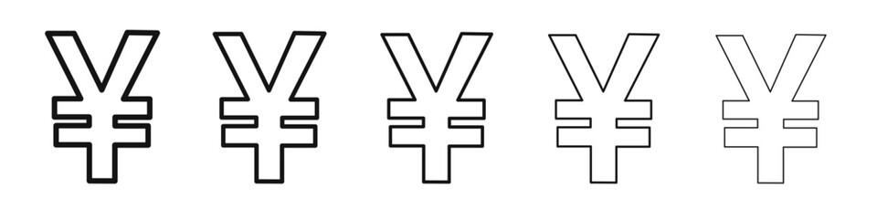 Obraz premium Yen icon flat illustration set logo