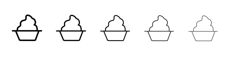 Yogurt icon flat illustration set logo