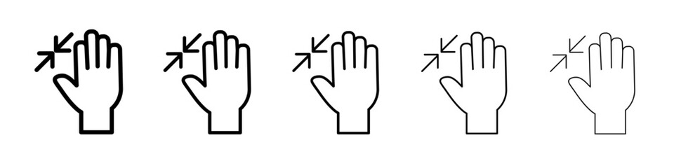 Zoom Gesture icon flat illustration set logo
