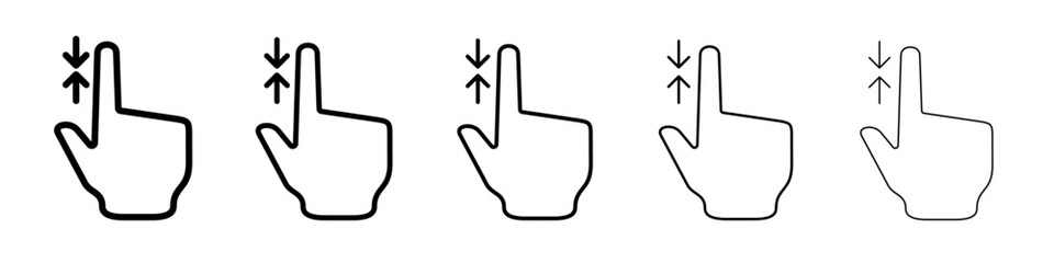 Zoom Gesture icon flat illustration set logo